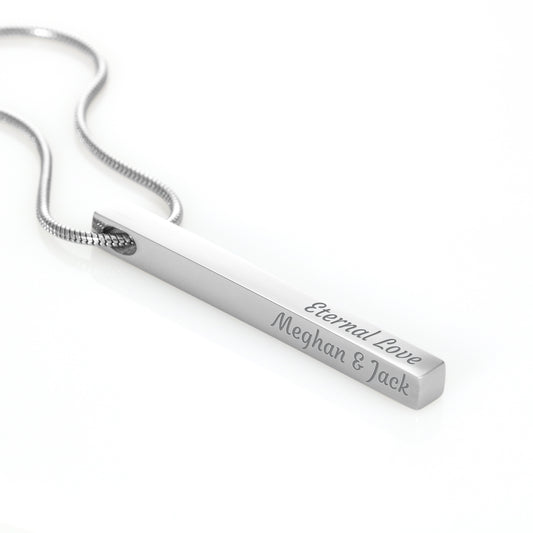 Collier bâton à 4 faces gravé sur mesure - From your Boyfriend