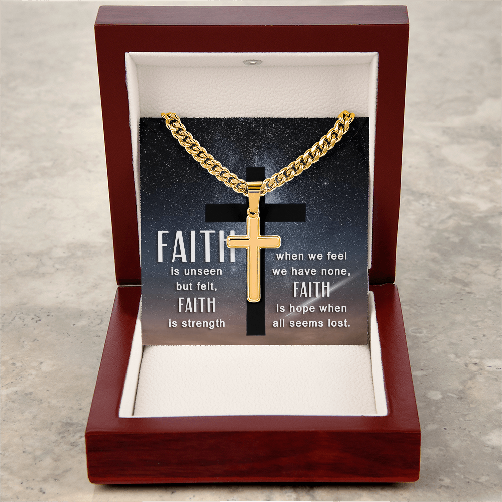 Croix personnalisée avec chaîne à maillons cubains