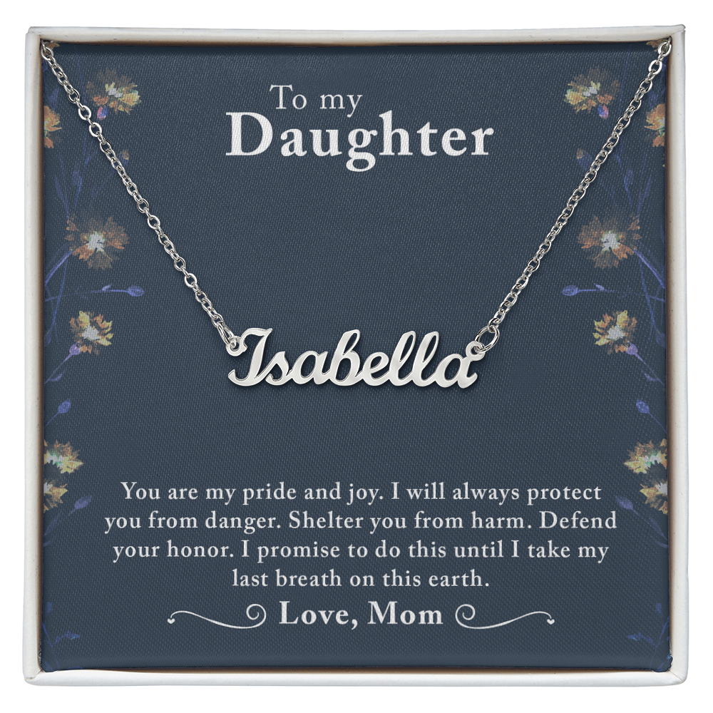 Custom Name Necklace With a Message Card - Gift For My Daughter - From Mom