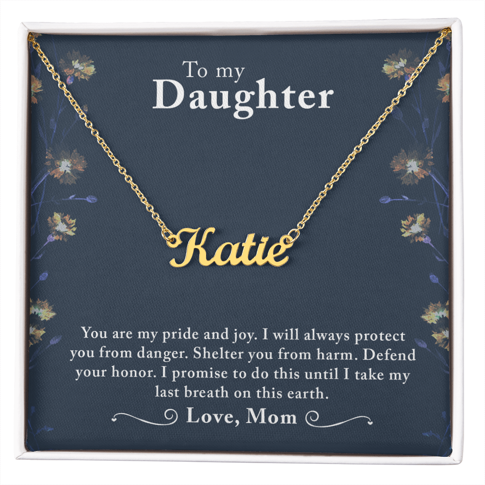 Custom Name Necklace With a Message Card - Gift For My Daughter - From Mom