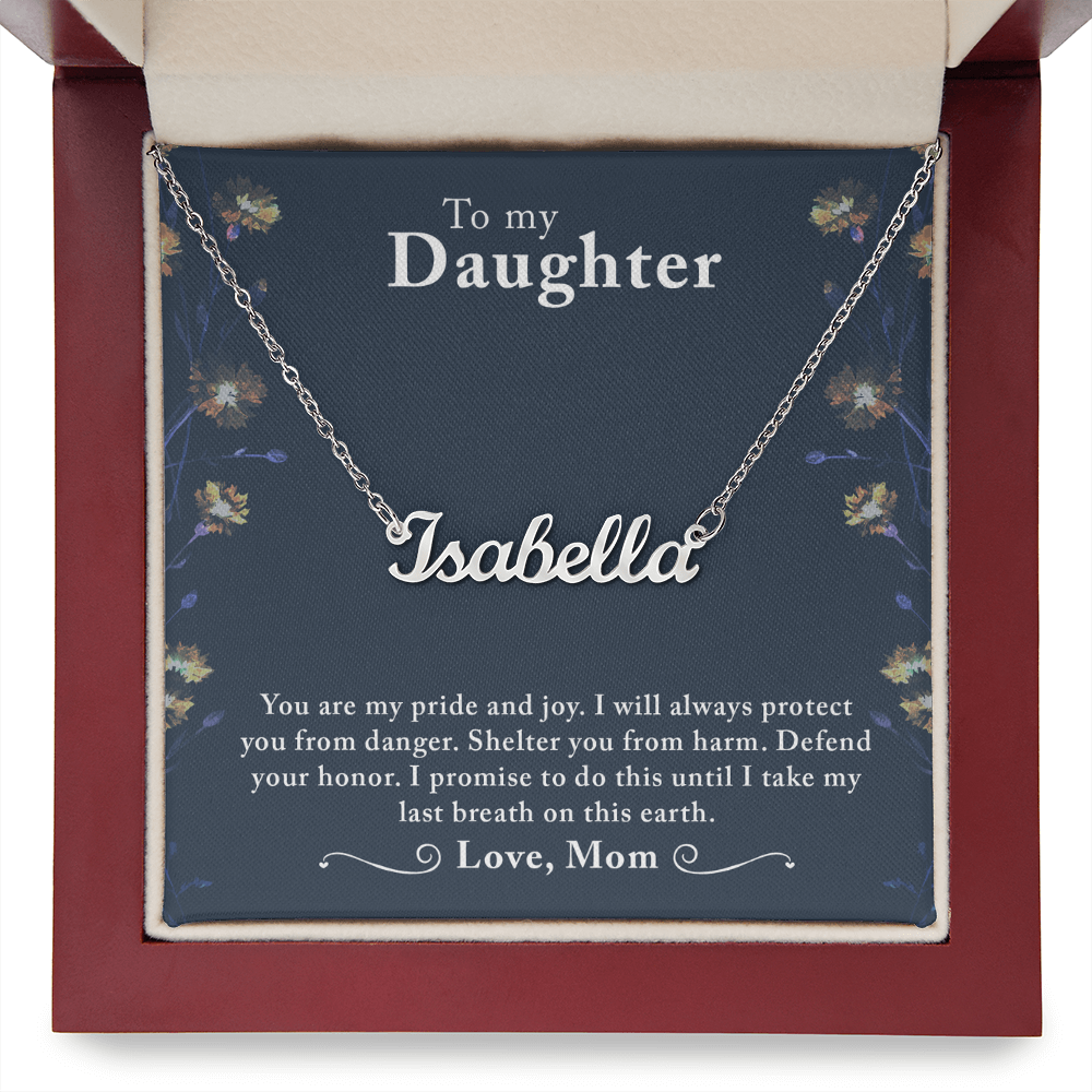 Custom Name Necklace With a Message Card - Gift For My Daughter - From Mom