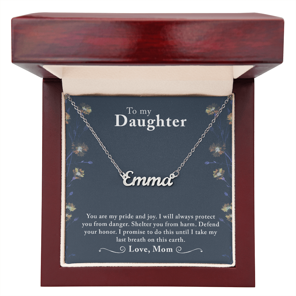 Custom Name Necklace With a Message Card - Gift For My Daughter - From Mom