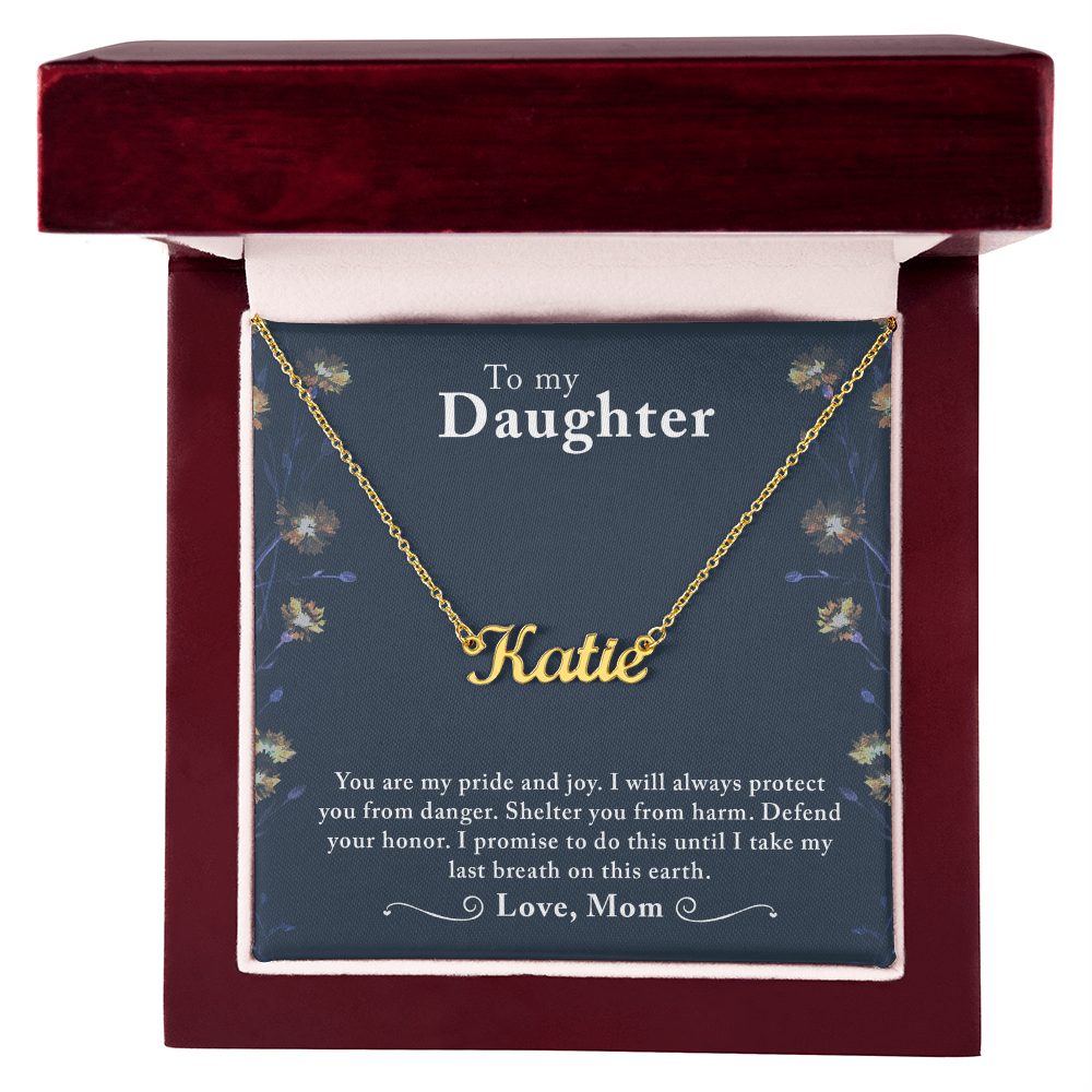 Custom Name Necklace With a Message Card - Gift For My Daughter - From Mom