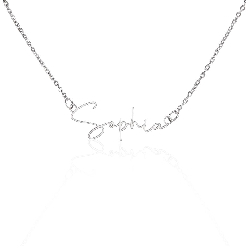 Collier « À ma fille » avec mon nom et ma signature - De papa