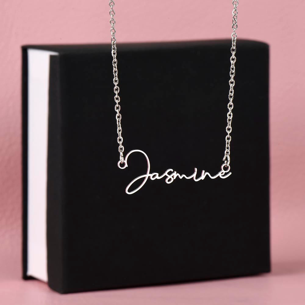 Collier « À ma fille » avec mon nom et ma signature - De papa