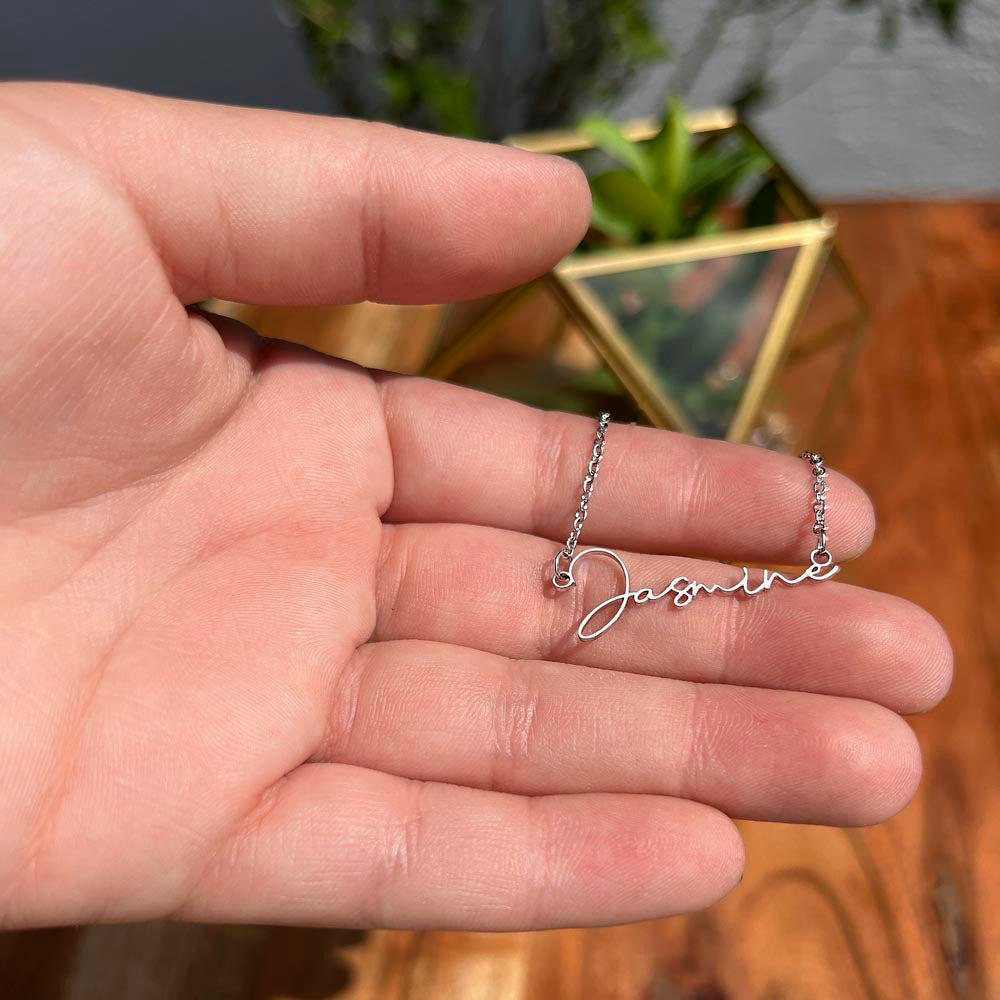 Collier « À ma fille » avec mon nom et ma signature - De papa