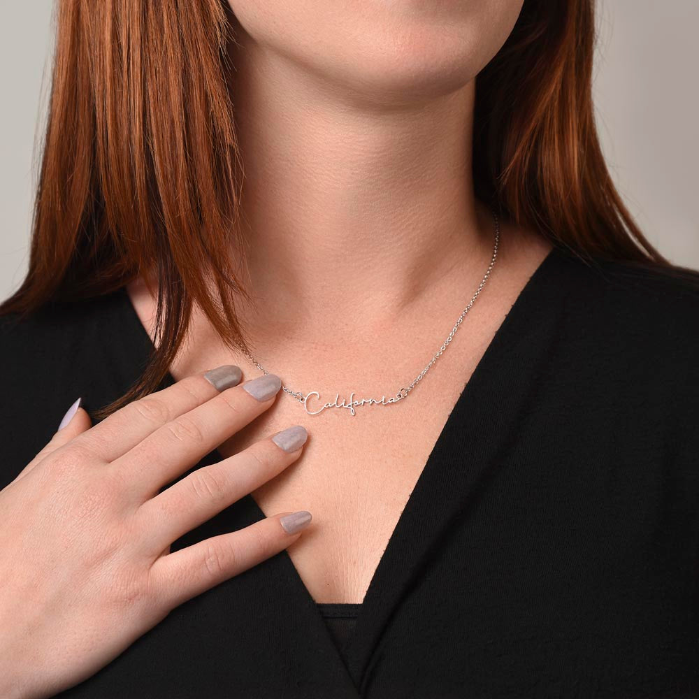 Collier « À ma fille » avec mon nom et ma signature - De papa