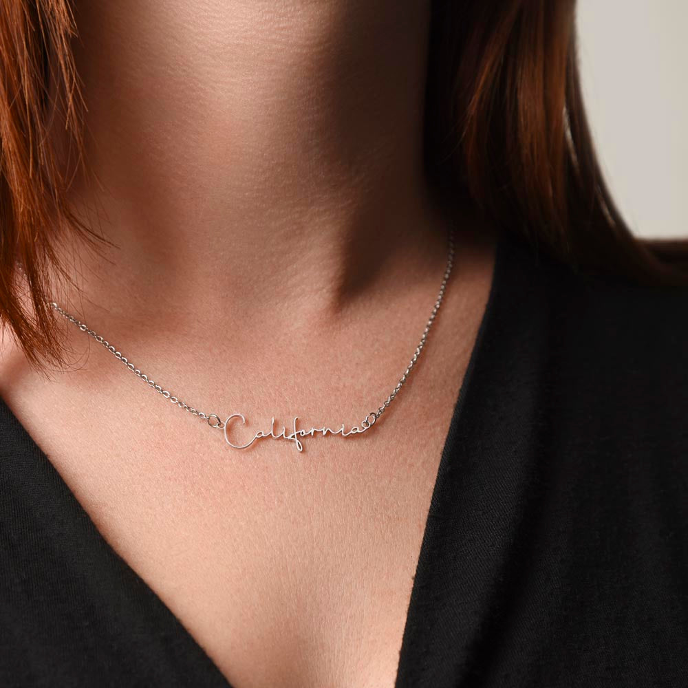 Collier « À ma fille » avec mon nom et ma signature - De papa