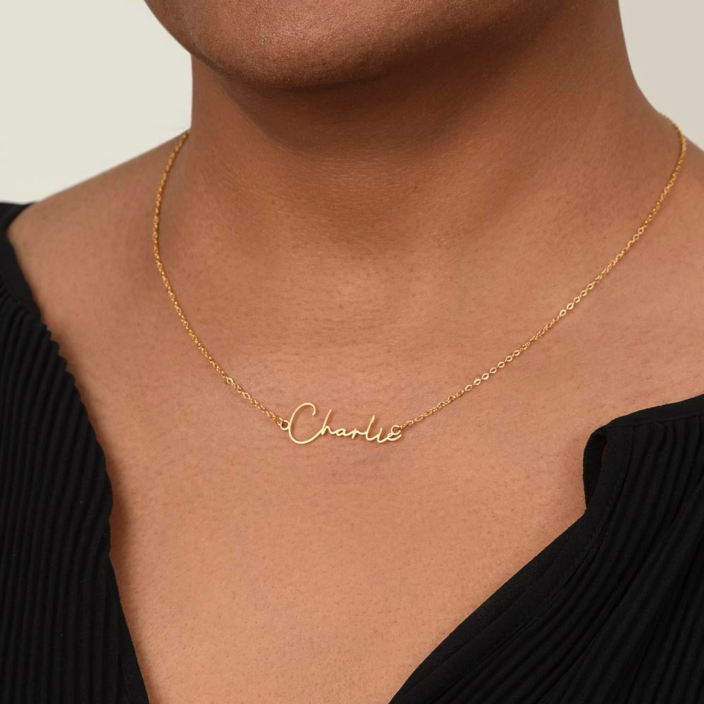 Collier « À ma fille » avec mon nom et ma signature - De papa