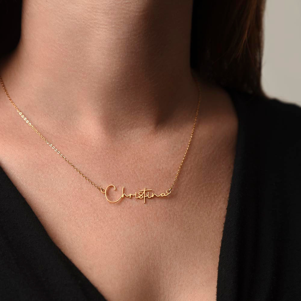 Collier « À ma fille » avec mon nom et ma signature - De papa
