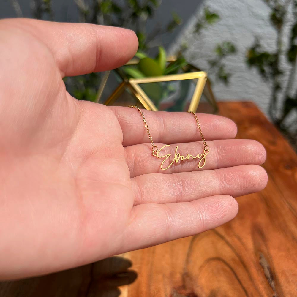 Collier « À ma fille » avec mon nom et ma signature - De papa