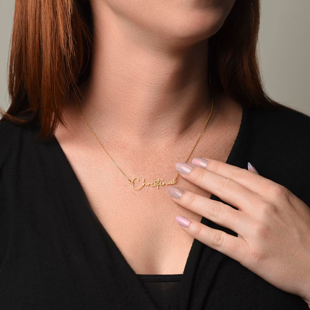 Collier « À ma fille » avec mon nom et ma signature - De papa