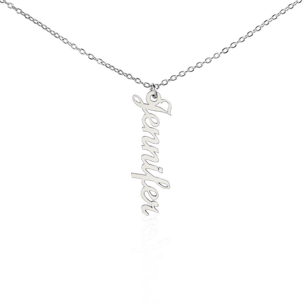 Collier prénom vertical sans message - Cadeau pour elle, cadeau pour les mamans, bijou personnalisé 