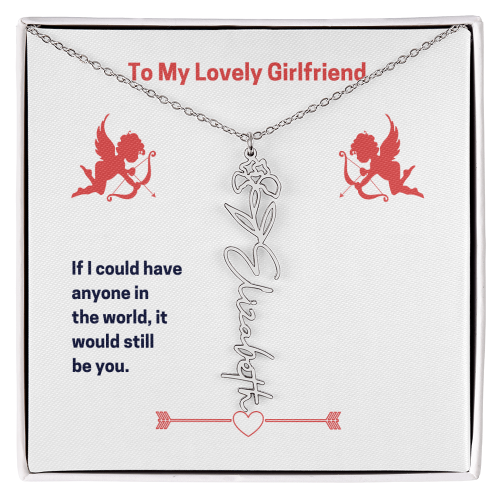 Flower Name Necklace for my girlfriend -  from you Boy