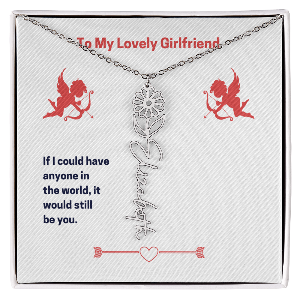 Flower Name Necklace for my girlfriend -  from you Boy