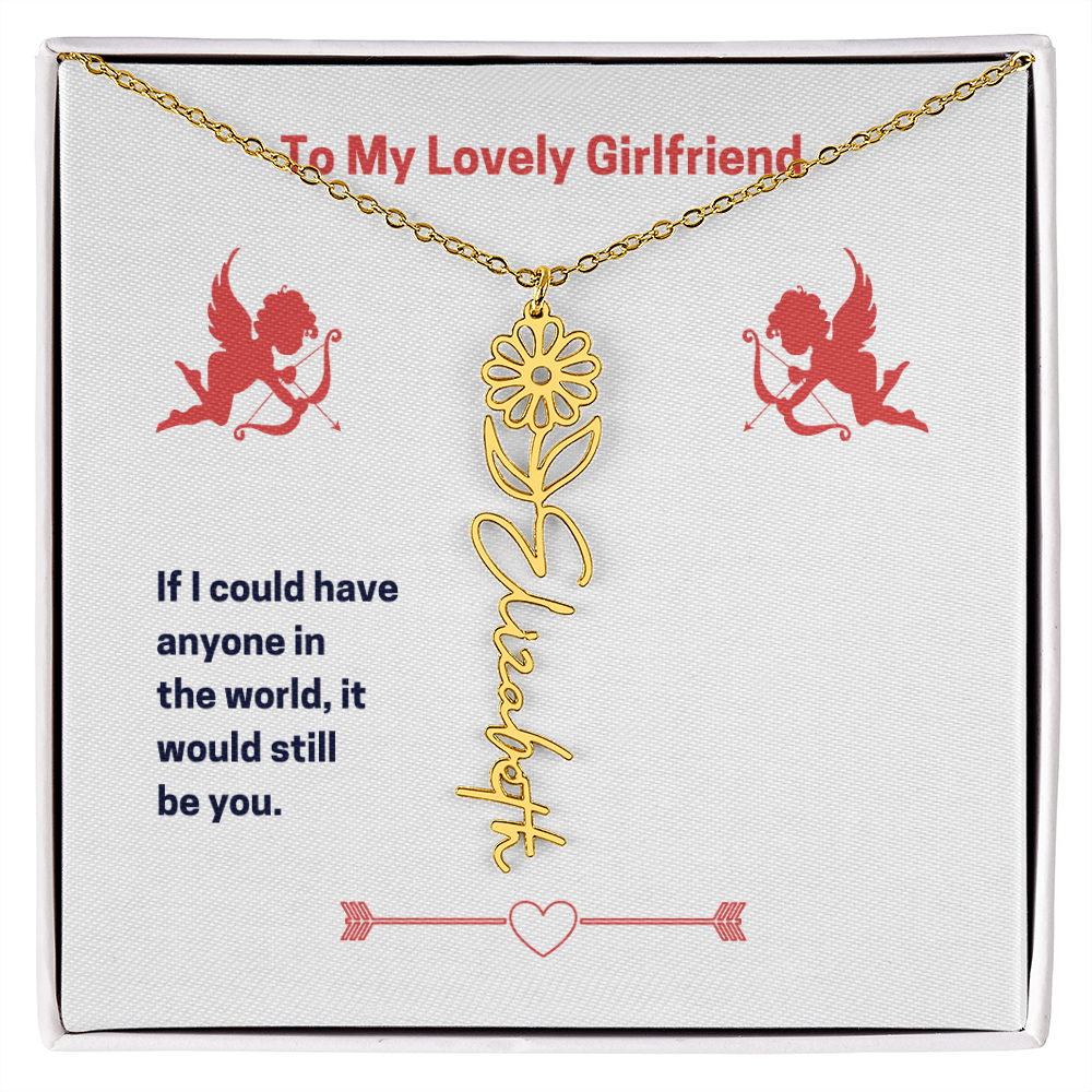 Flower Name Necklace for my girlfriend -  from you Boy
