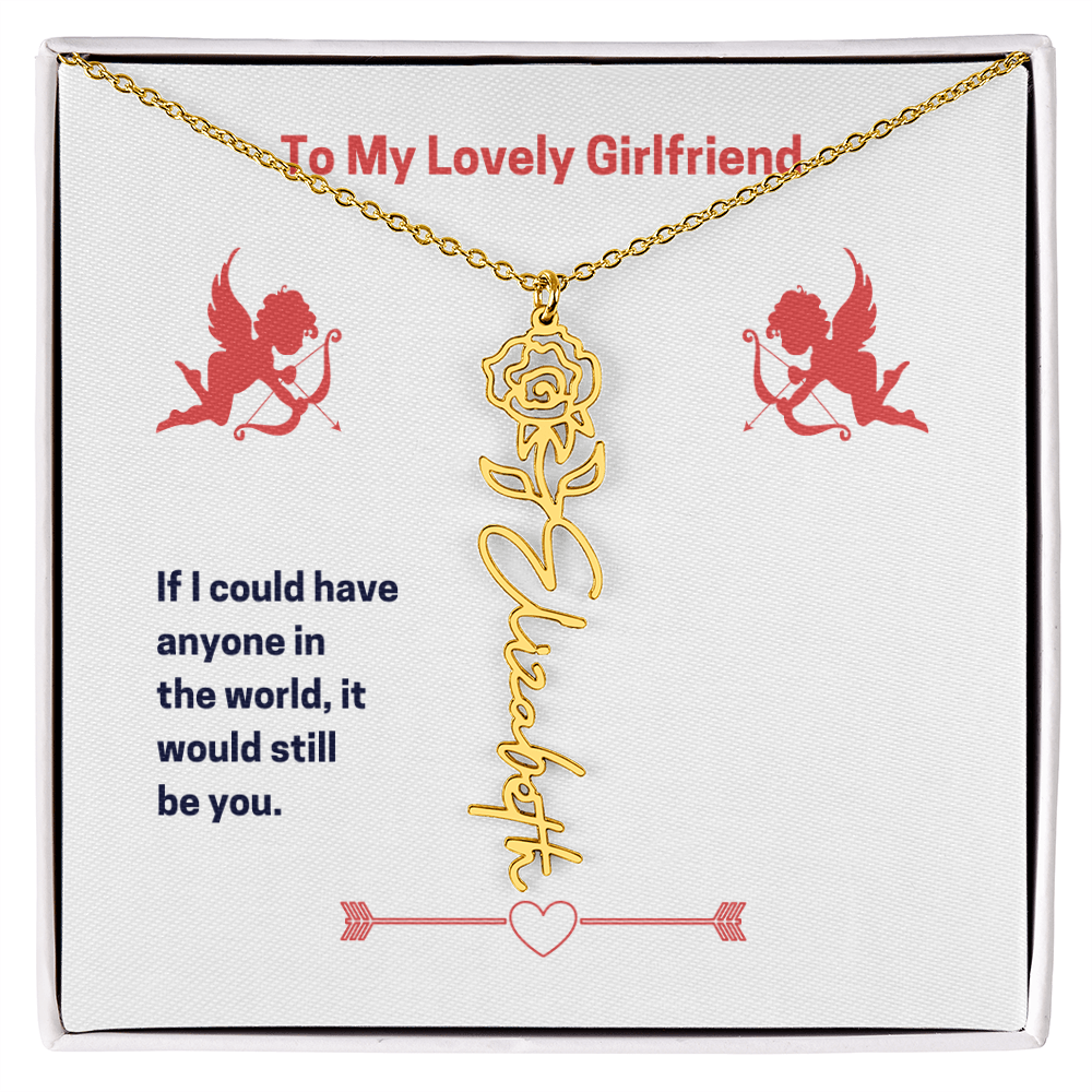 Flower Name Necklace for my girlfriend -  from you Boy