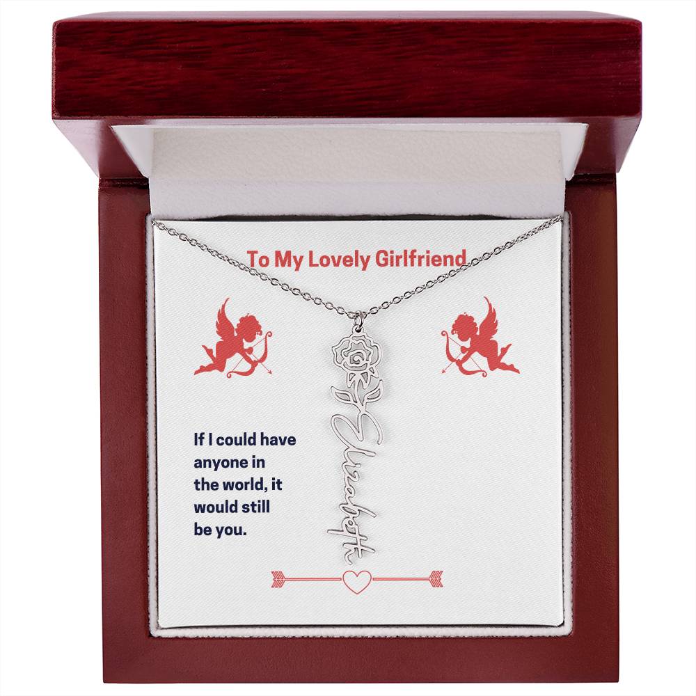 Flower Name Necklace for my girlfriend -  from you Boy