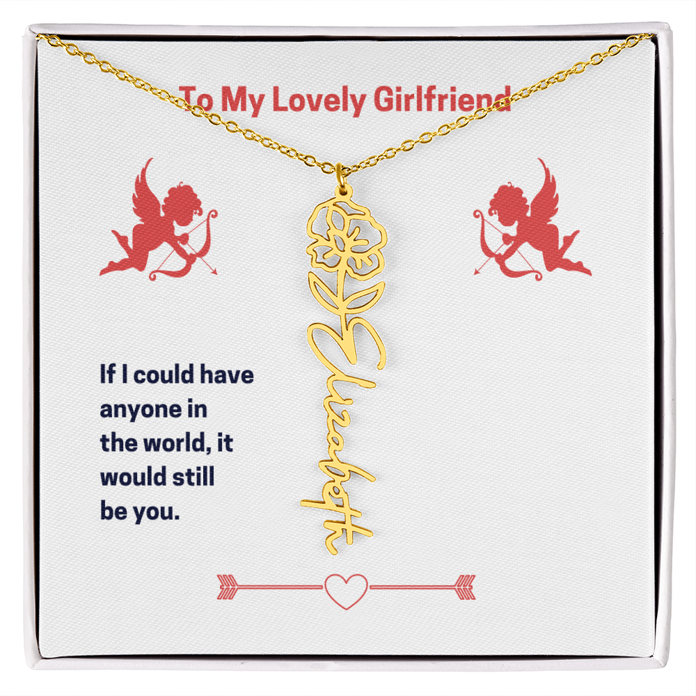 Flower Name Necklace for my girlfriend -  from you Boy