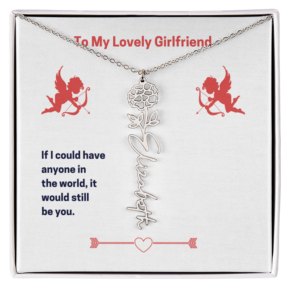 Flower Name Necklace for my girlfriend -  from you Boy