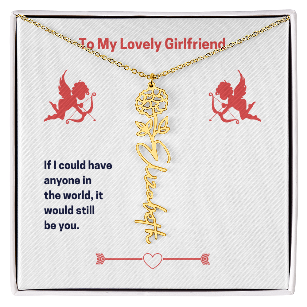 Flower Name Necklace for my girlfriend -  from you Boy