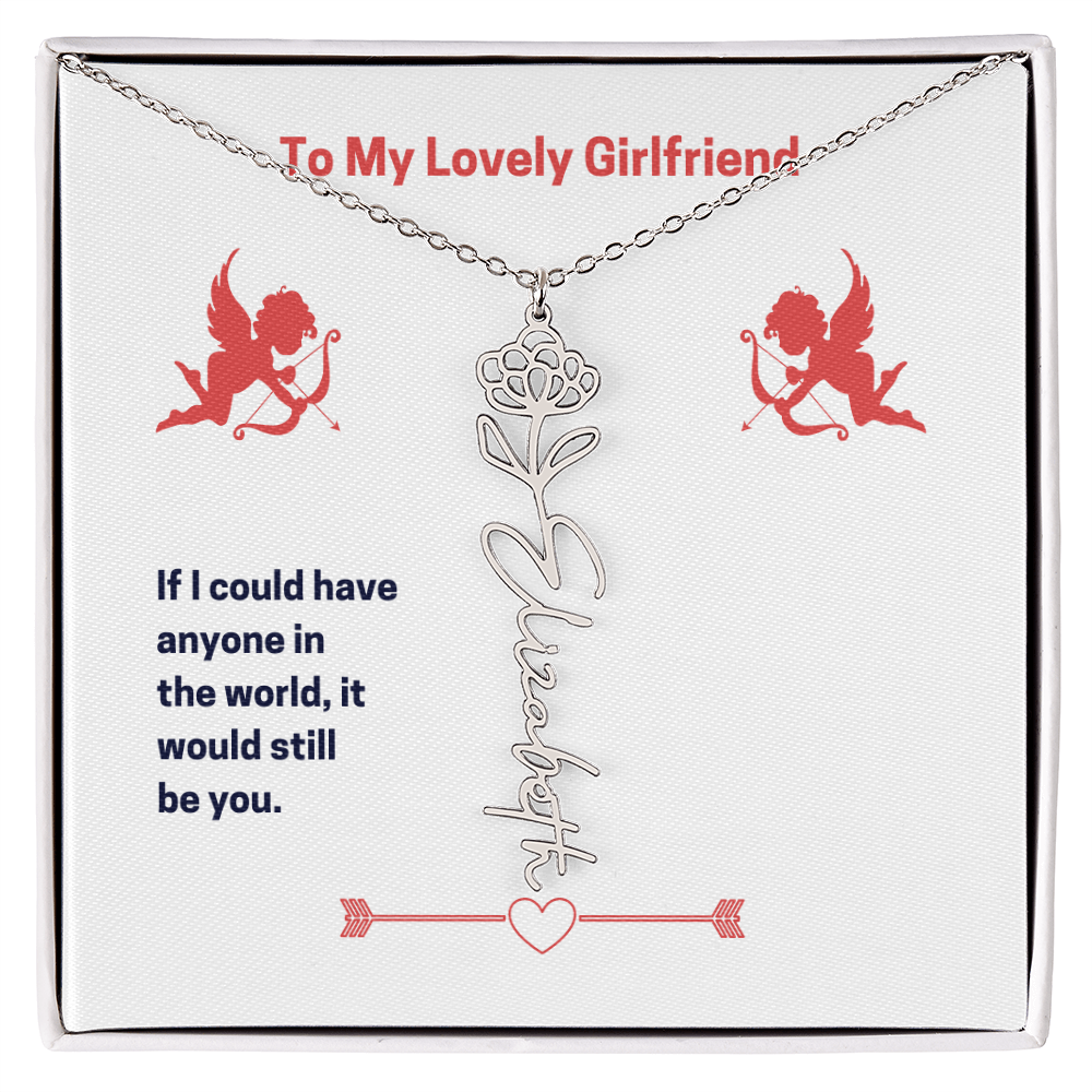 Flower Name Necklace for my girlfriend -  from you Boy