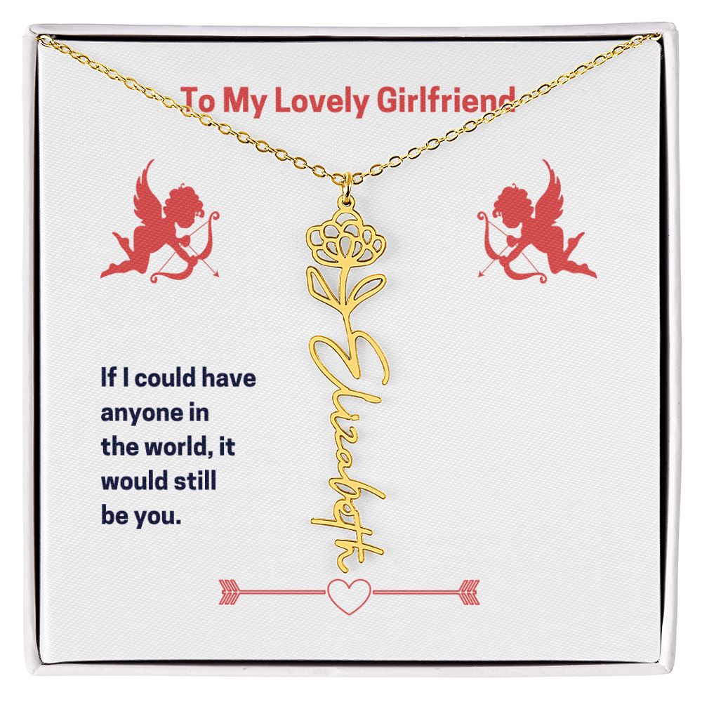 Flower Name Necklace for my girlfriend -  from you Boy