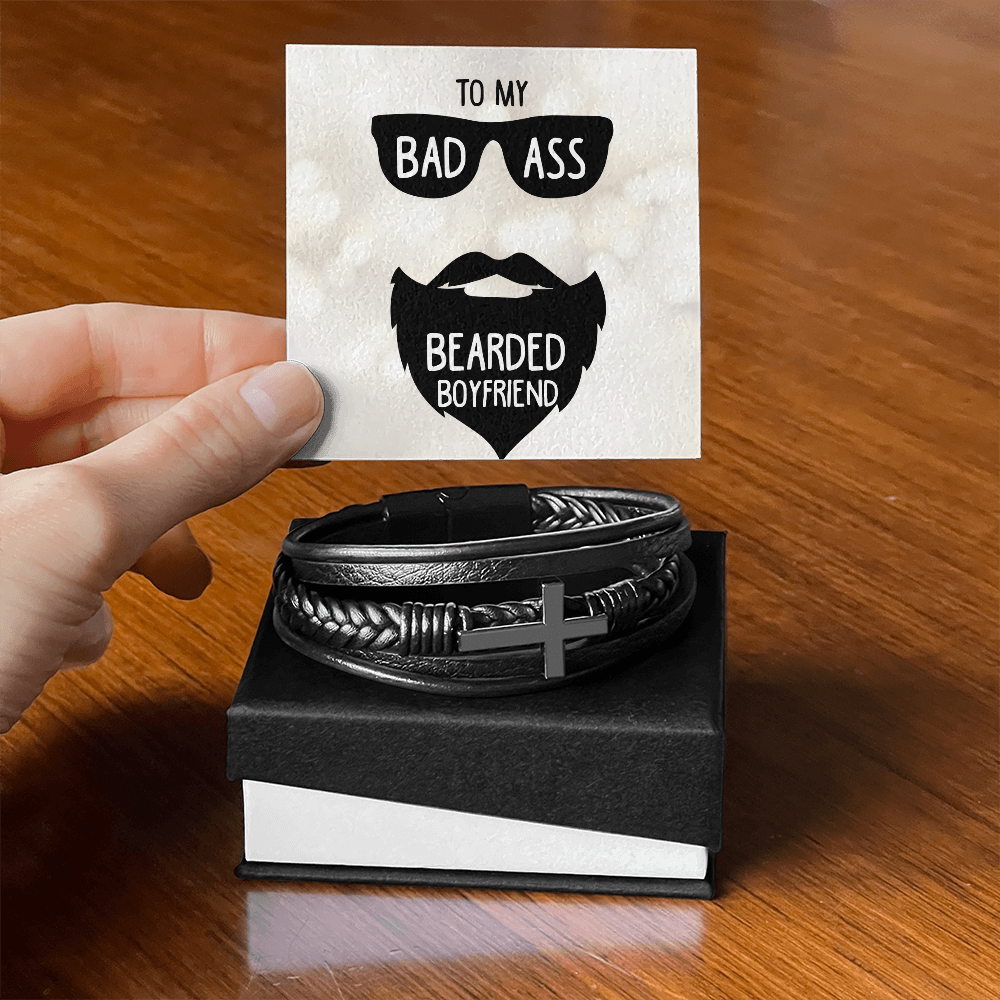 Men's Cross Bracelet- From you wife