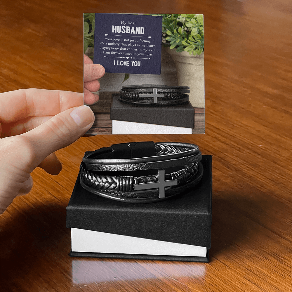 Men's Cross Bracelet- From your Wife