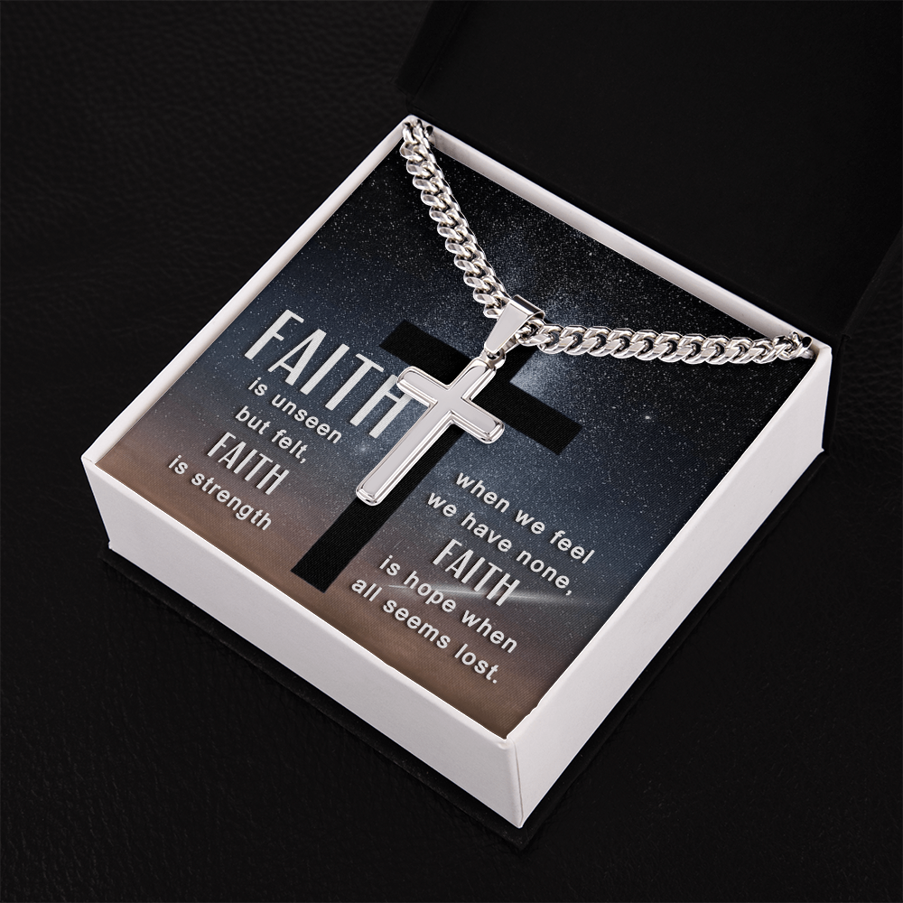 Croix personnalisée avec chaîne à maillons cubains