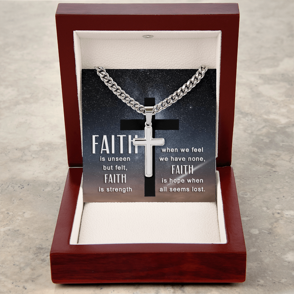Croix personnalisée avec chaîne à maillons cubains