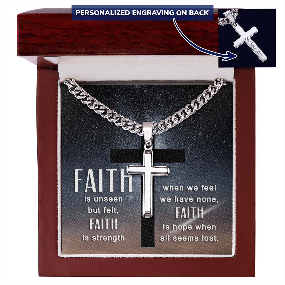 Croix personnalisée avec chaîne à maillons cubains